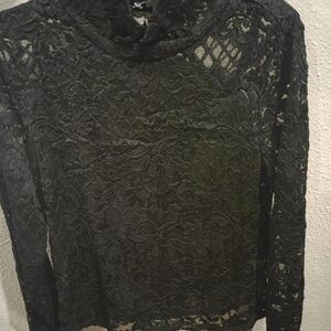 New! Bar III Black Lace Blouse